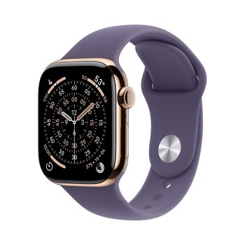 Apple Watch Series 11, 42 mm, Gold Titanium GPS+Cellular, Purple Fog Sport Band M/L